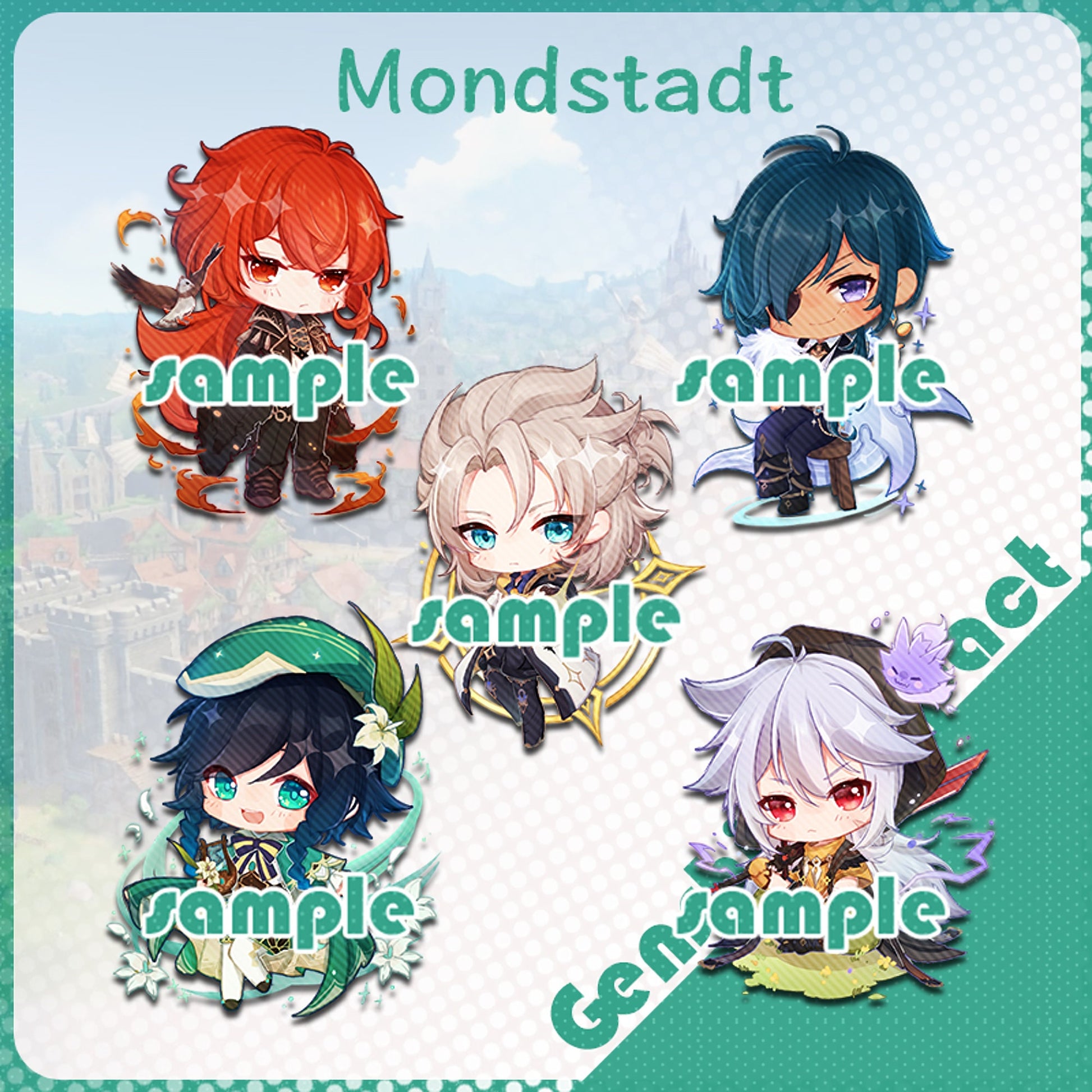 Genshin Impact | Mondstadt Double-Side Acrylic Keychain/Charm Part 1